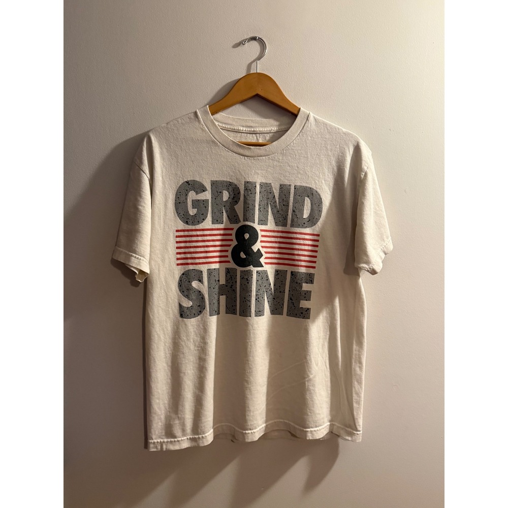 Grind & Shine Graphic T-Shirt Mens Cream Short Sleeve Crew Neck Tee
